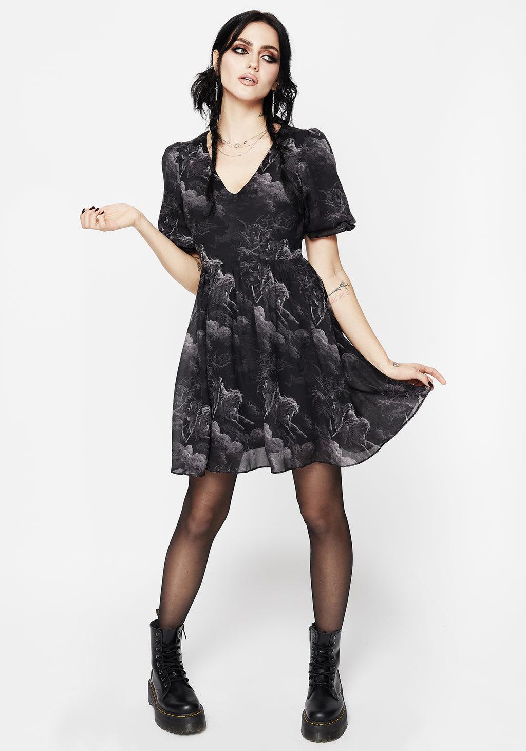 Revelation Chiffon Puff Sleeve Mini Dress Product Image