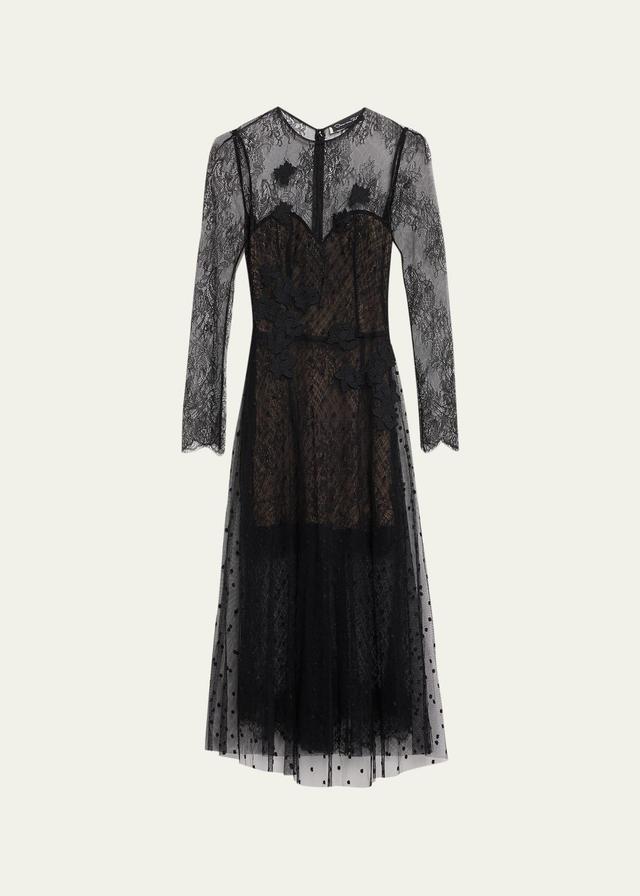 Point Desprit Tulle Midi Dress Product Image