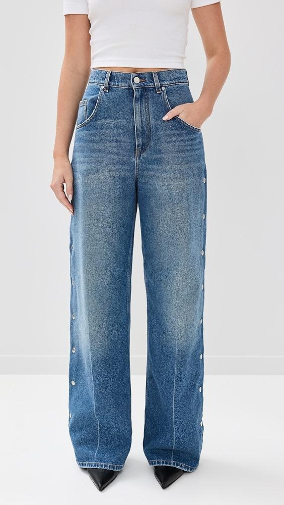 Stella McCartney Snap Blue Denim Loose Jeans | Shopbop Product Image