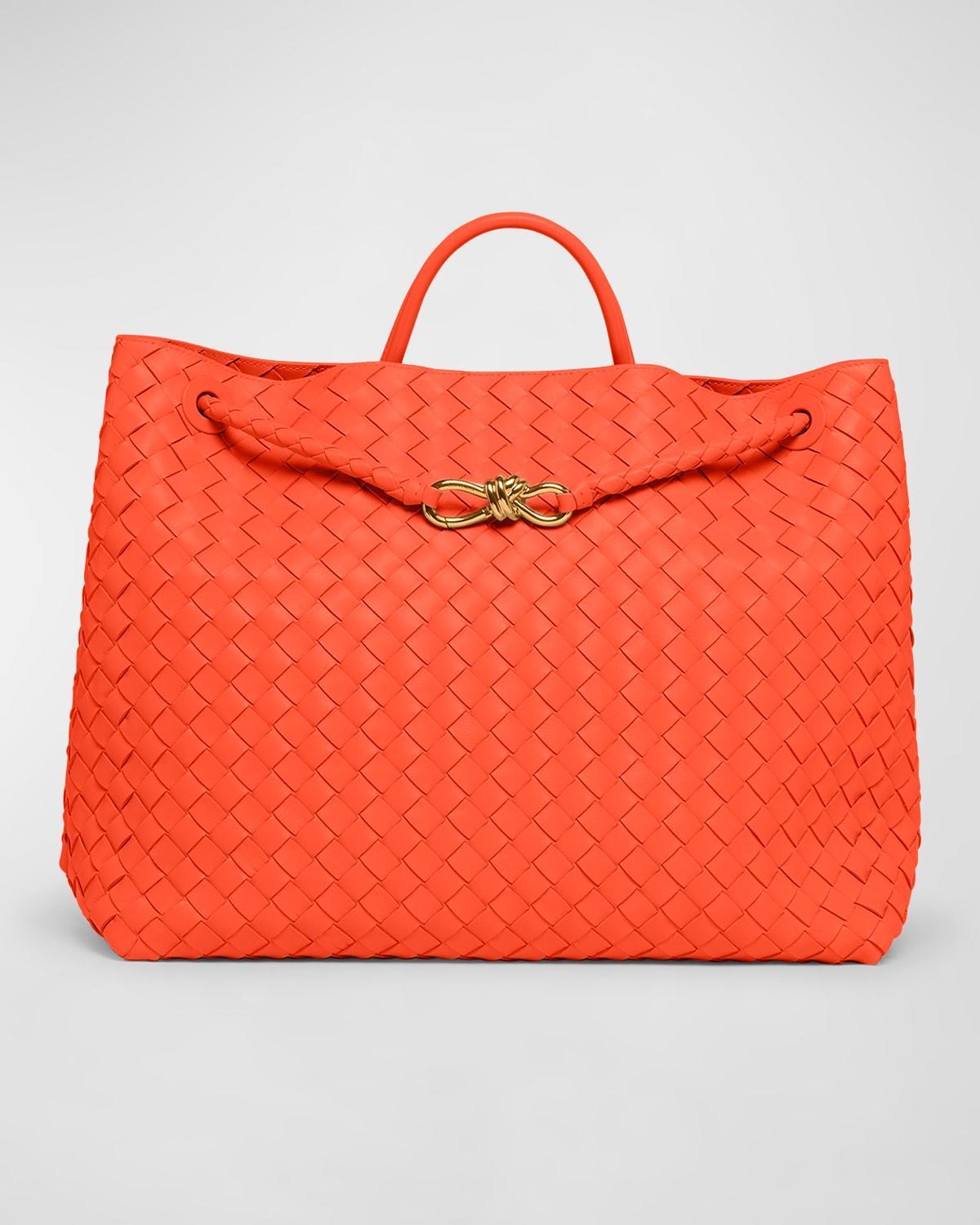 Bottega Veneta - Large Andiamo Intrecciato Leather Tote Bag - Brown - OS - Moda Operandi Product Image