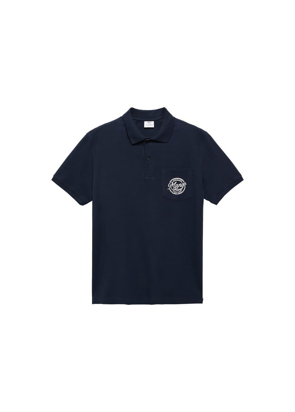 MANGO MAN - Logo cotton polo shirt dark navyMen Product Image