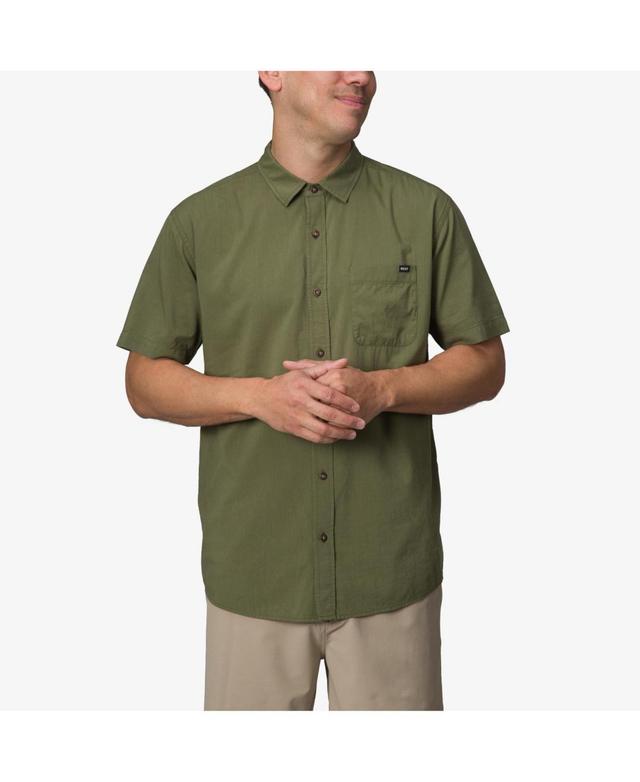 Mens REEF Collins Button Front Woven Shirt Light Green Product Image