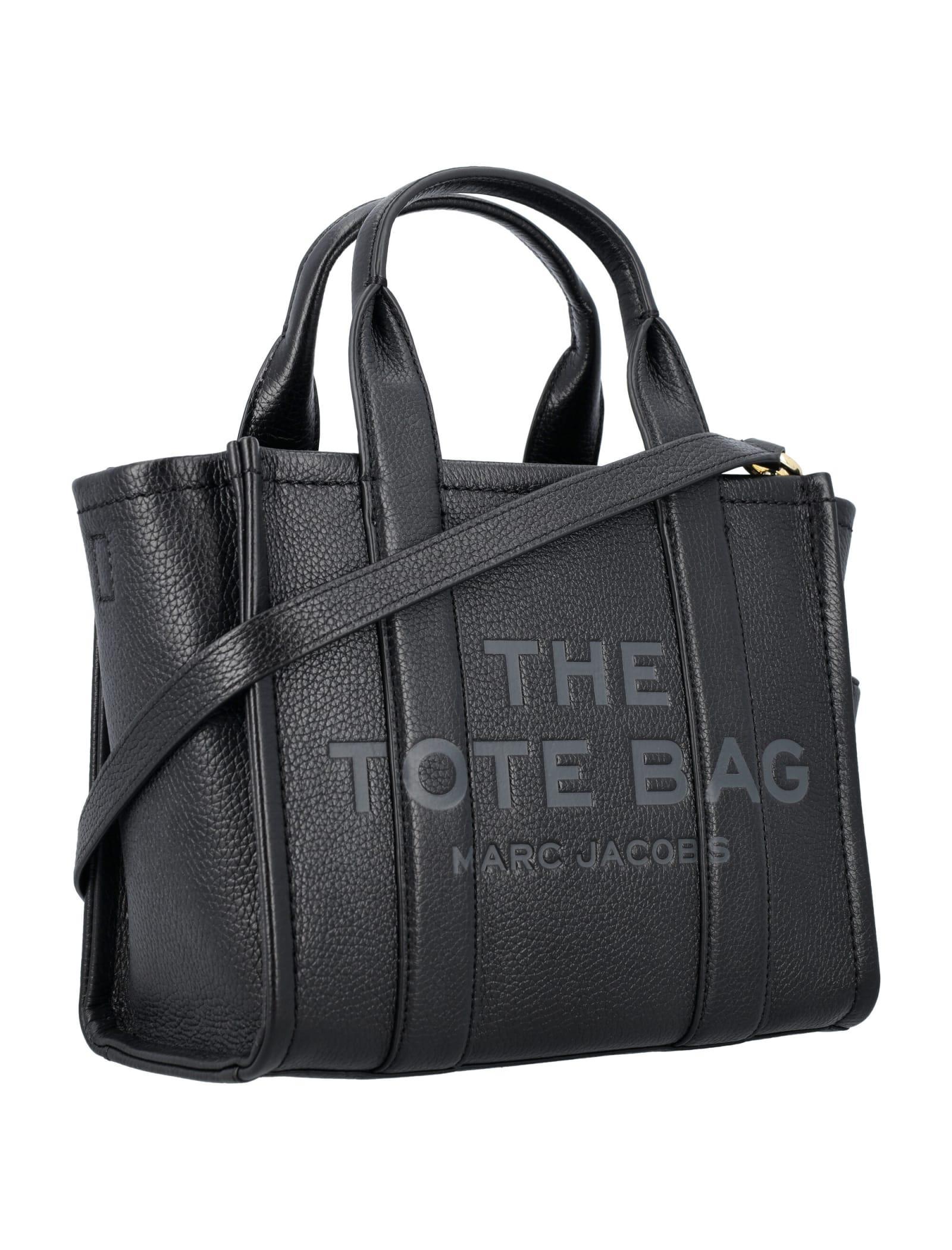 MARC JACOBS The Mini Tote Leather Bag In Black Product Image