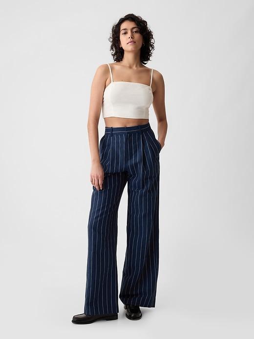 365 High Rise Linen-Cotton Trousers Product Image