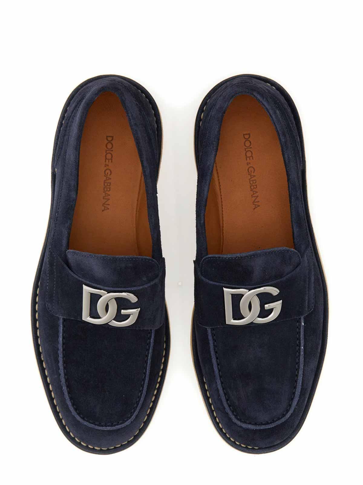 Suede Loafer In Blue Product Image