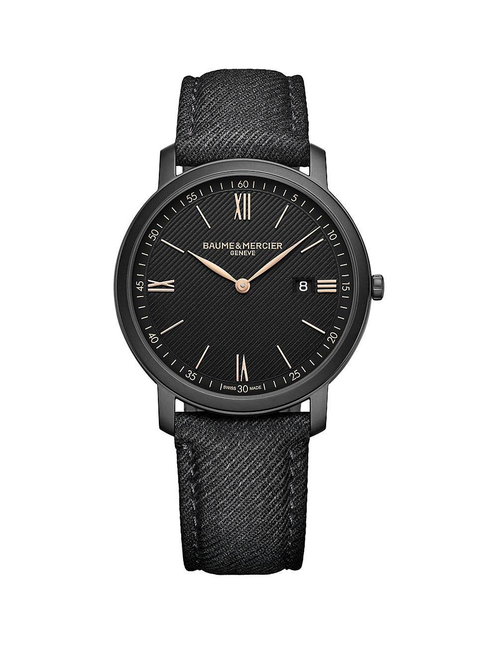 Mens Classima 10762 Stainless Steel & Wool Strap Watch/39MM Product Image