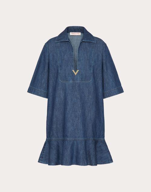 CHAMBRAY DENIM SHORT DRESS  Product Image