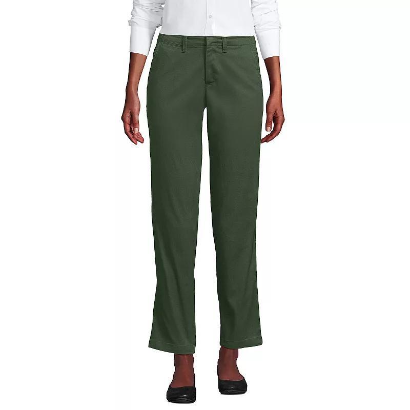 Womens Lands End Mid Rise Classic Straight Leg Chino Ankle Pants Product Image