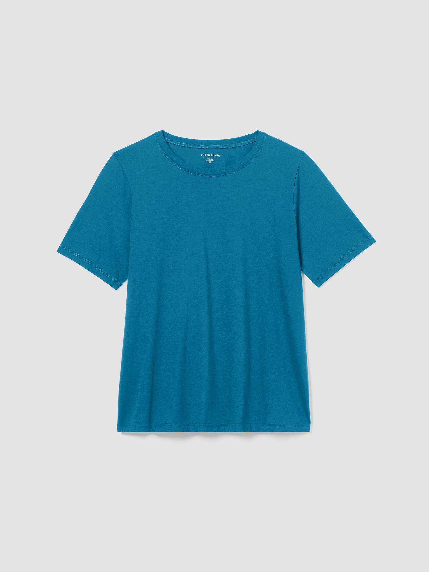 EILEEN FISHER Organic Pima Cotton Jersey Round Neck Teefemale Product Image