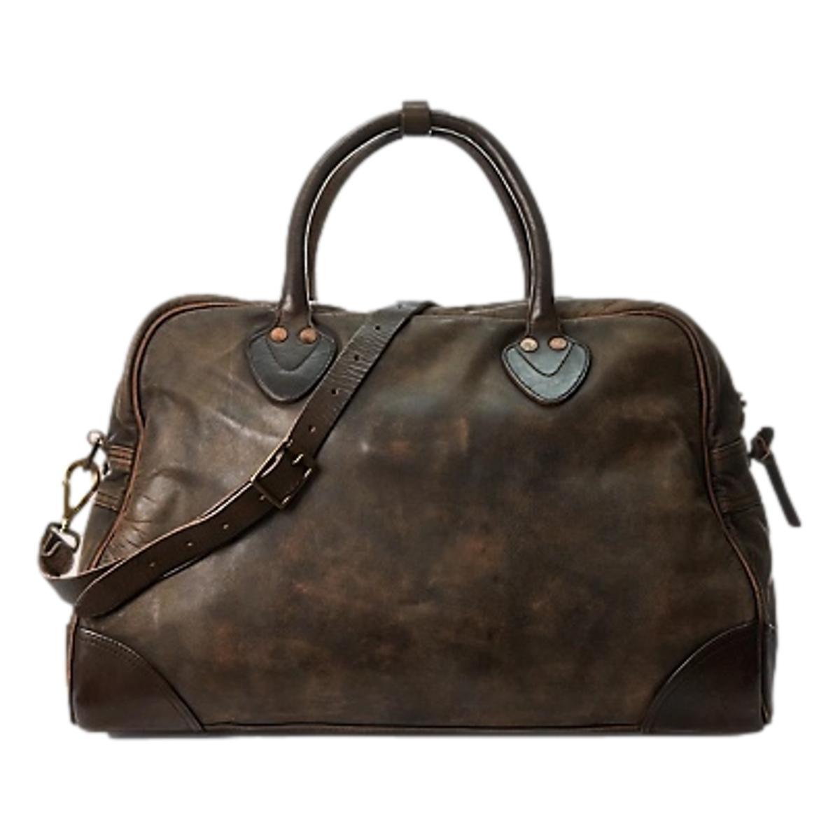 Leather Duffel Black Over Brown Product Image