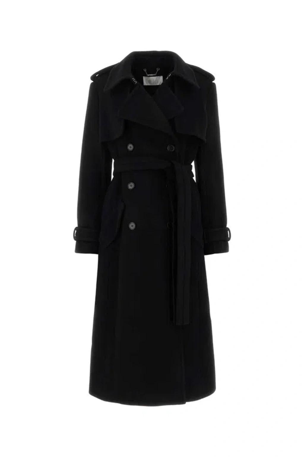 Double-breasted Trench Coat In Black product image