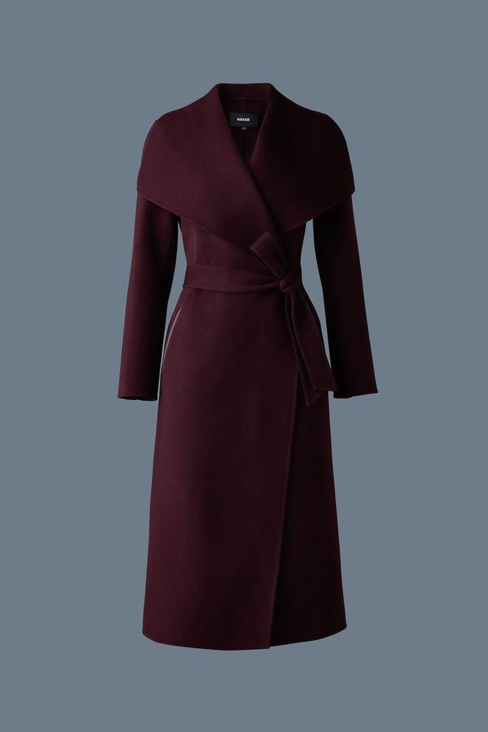 Mackage Womens Mai-CN Double-Face Wool Wrap Coat - Garnet Product Image