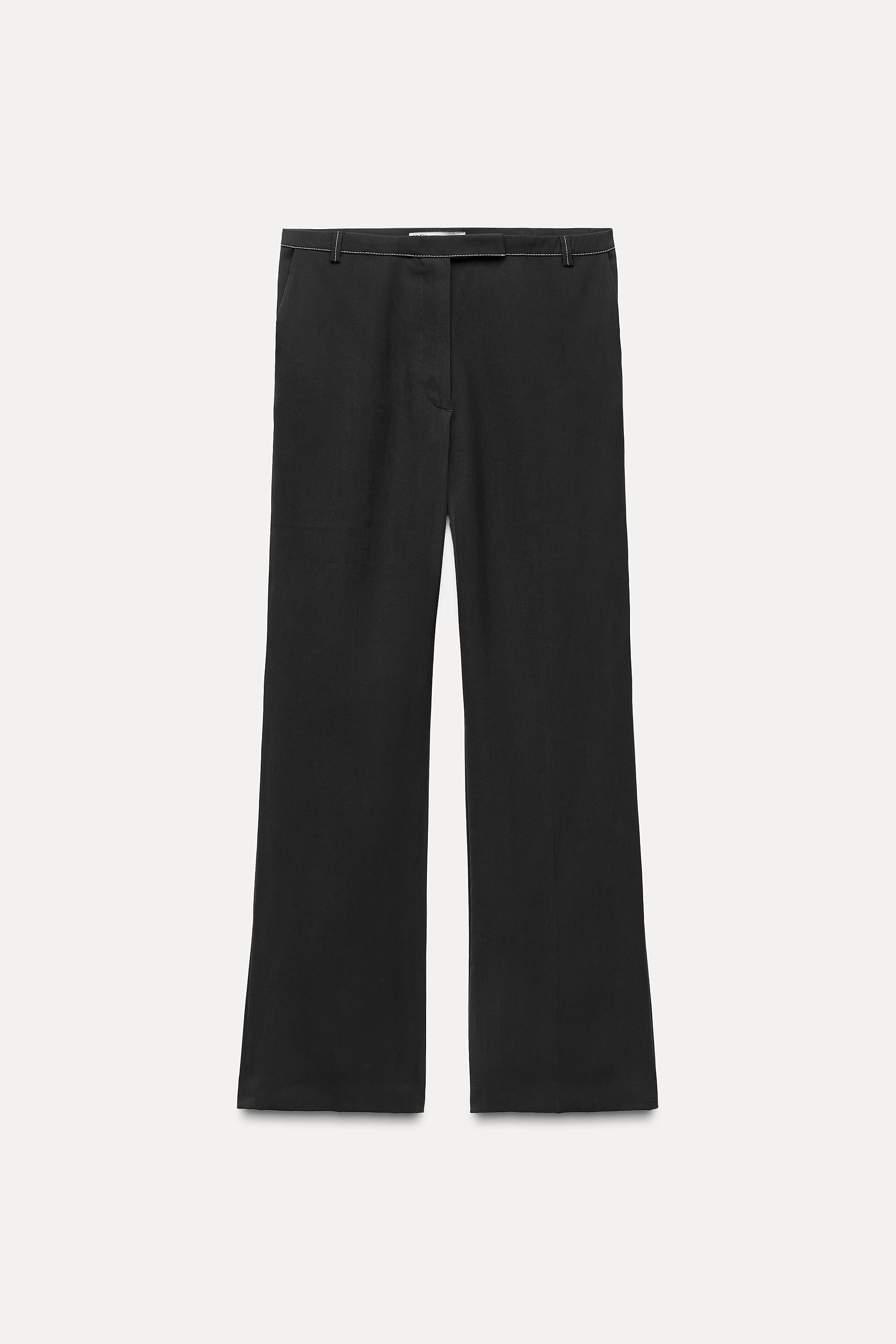 STRAIGHT LEG PANTS WITH TOPSTITCHING ZW COLLECTION Product Image