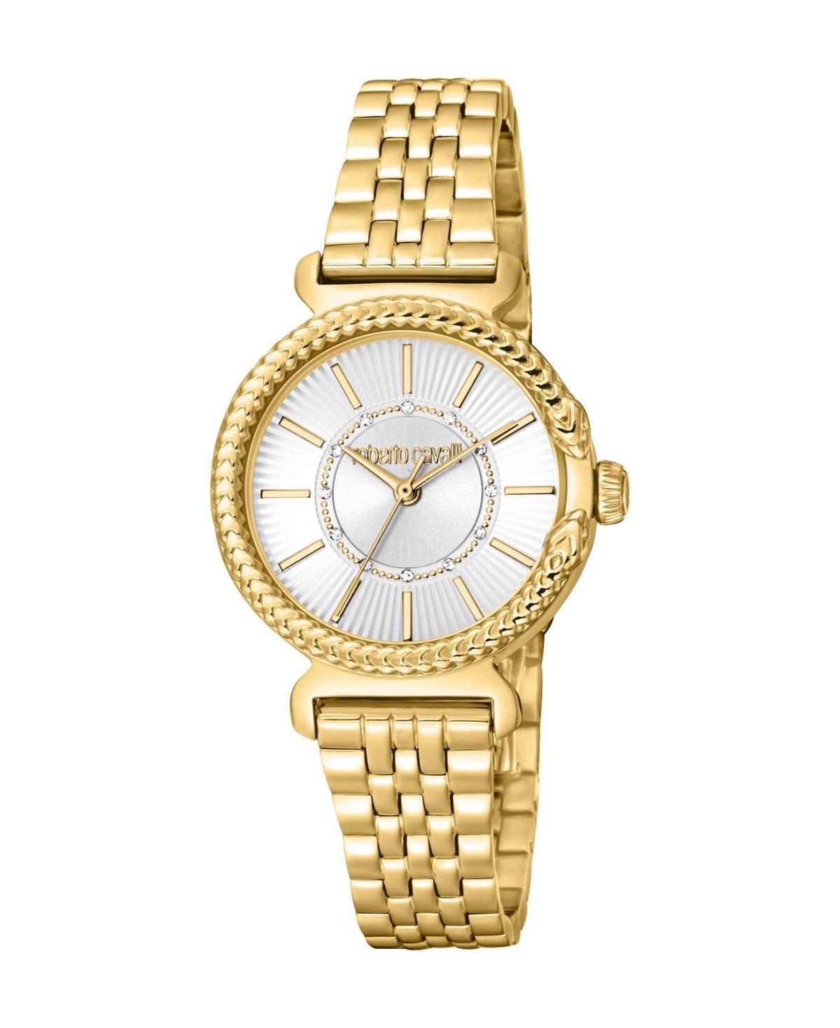 Roberto Cavalli Womens Quartz Gold-tone Stainless Steel Watch 30mm - Gold Product Image