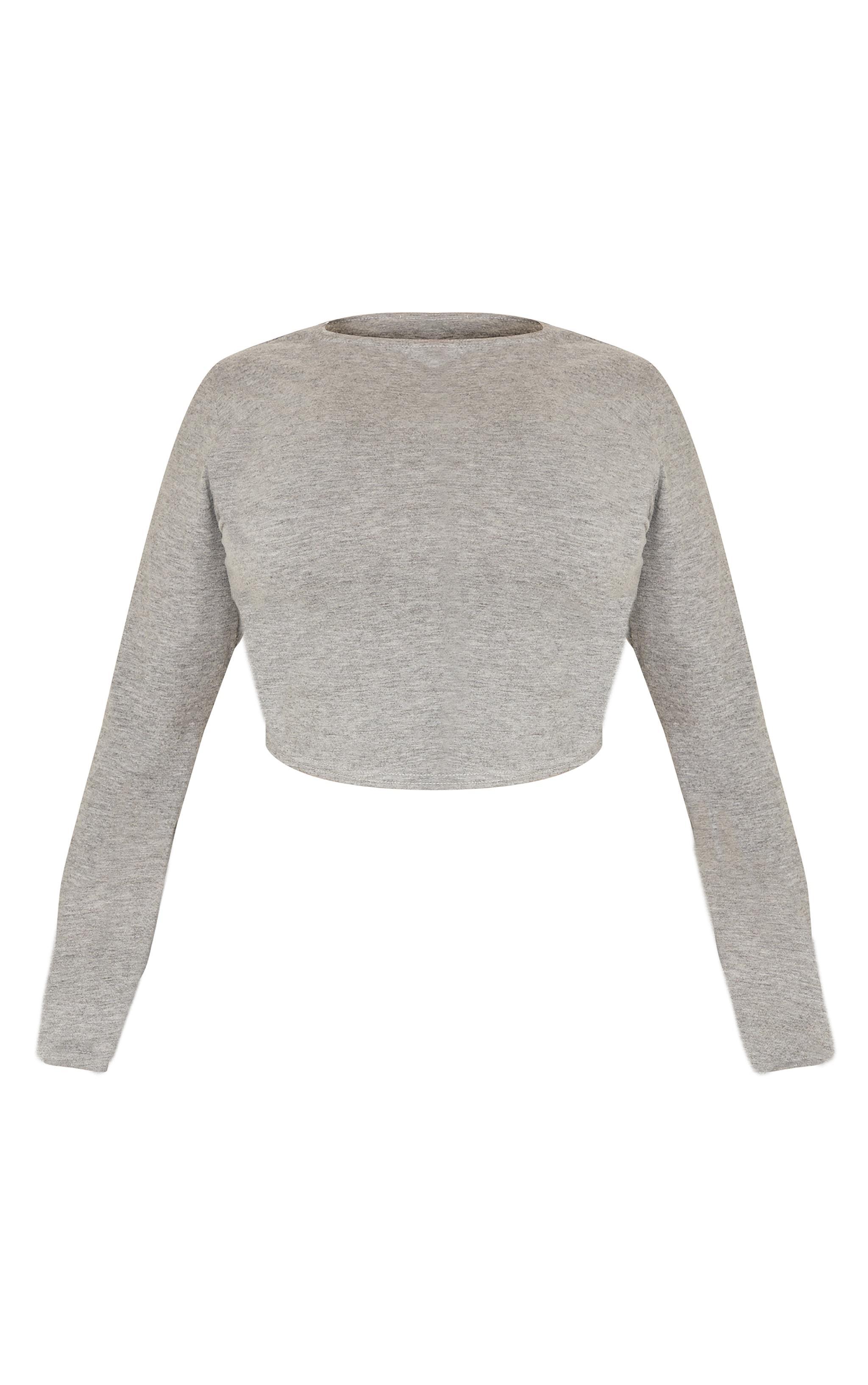 Plus Grey Marl Soft Touch Long Sleeve Top Product Image