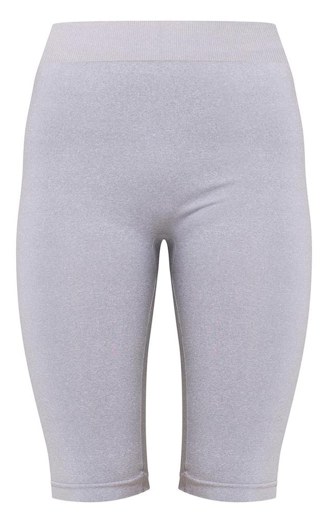 Grey Marl Seamless Melange High Waist Capri Leggings Product Image