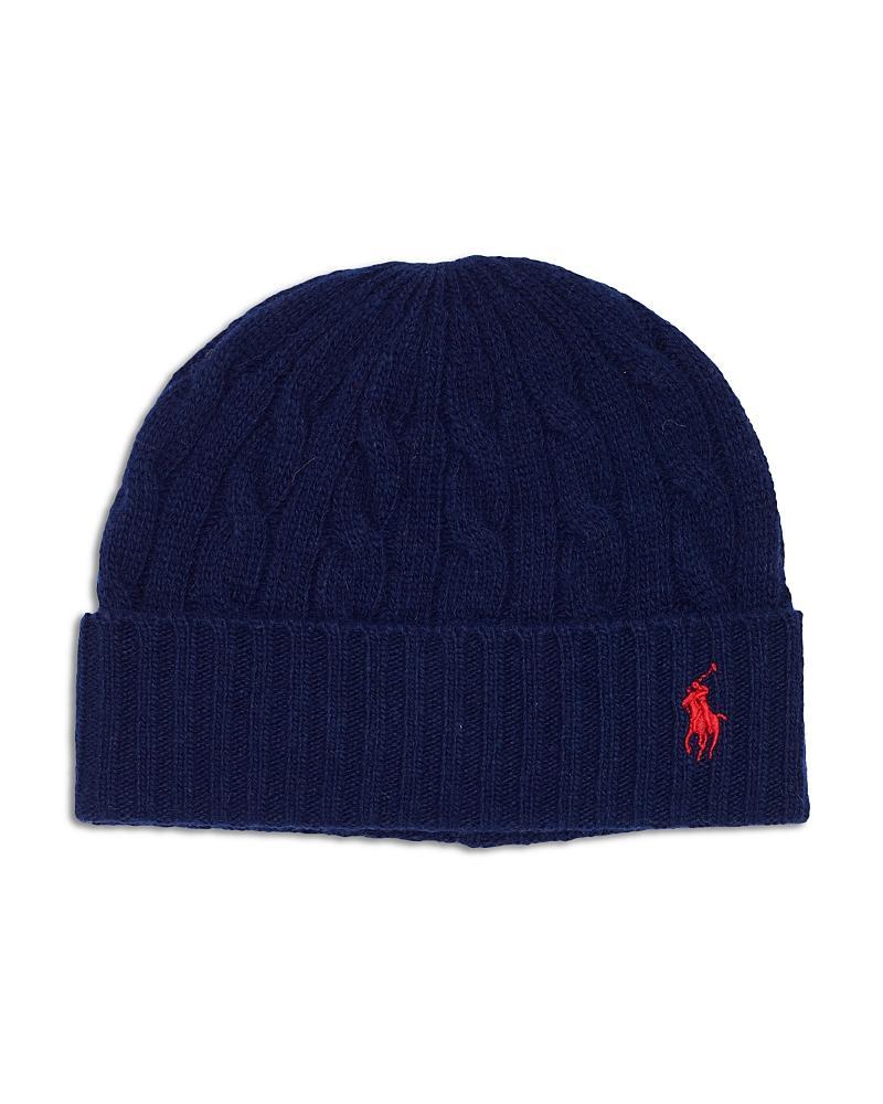 POLO RALPH LAUREN Men's Classic Cable Beanie In Newport Navy Product Image