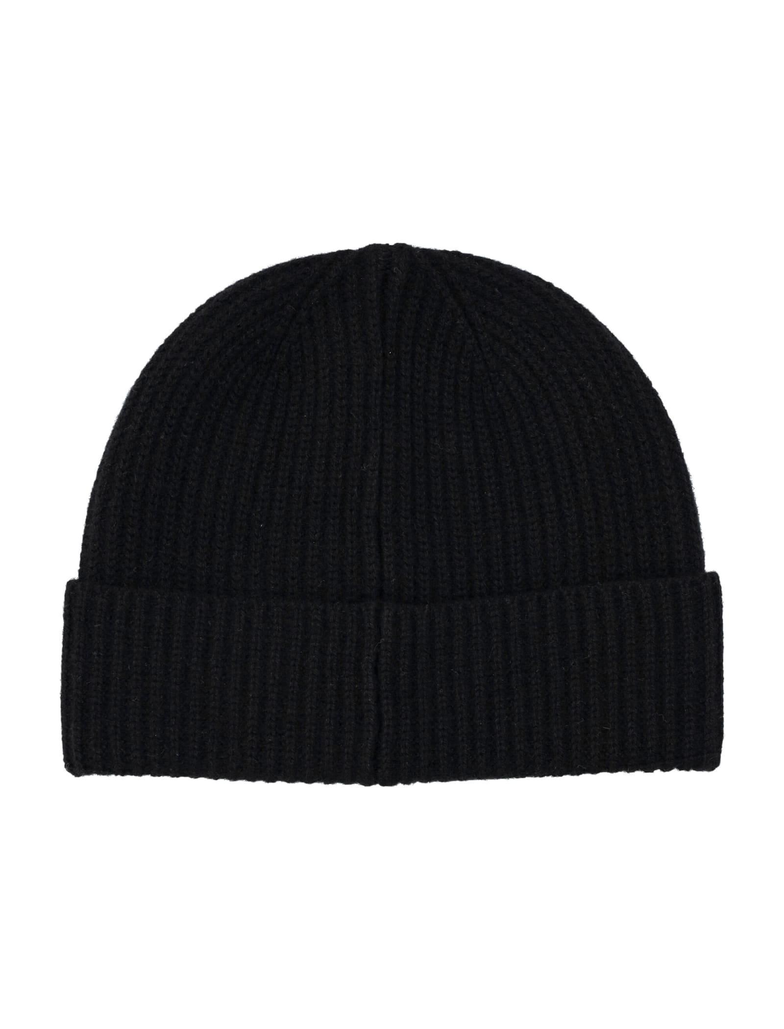 Black Cashmere Beanie For Men Product Image