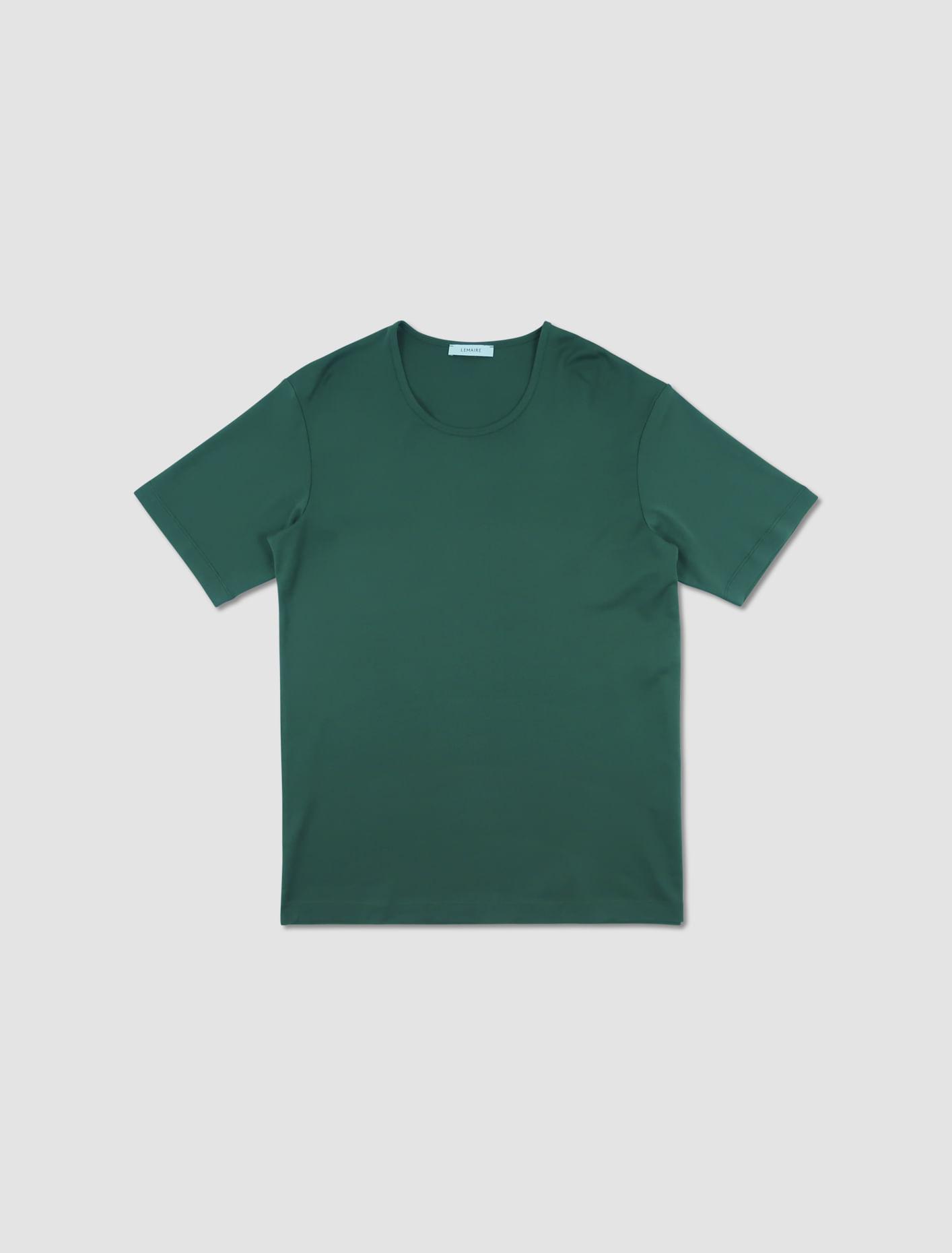 Rib Round Neck T-shirt In Green Product Image