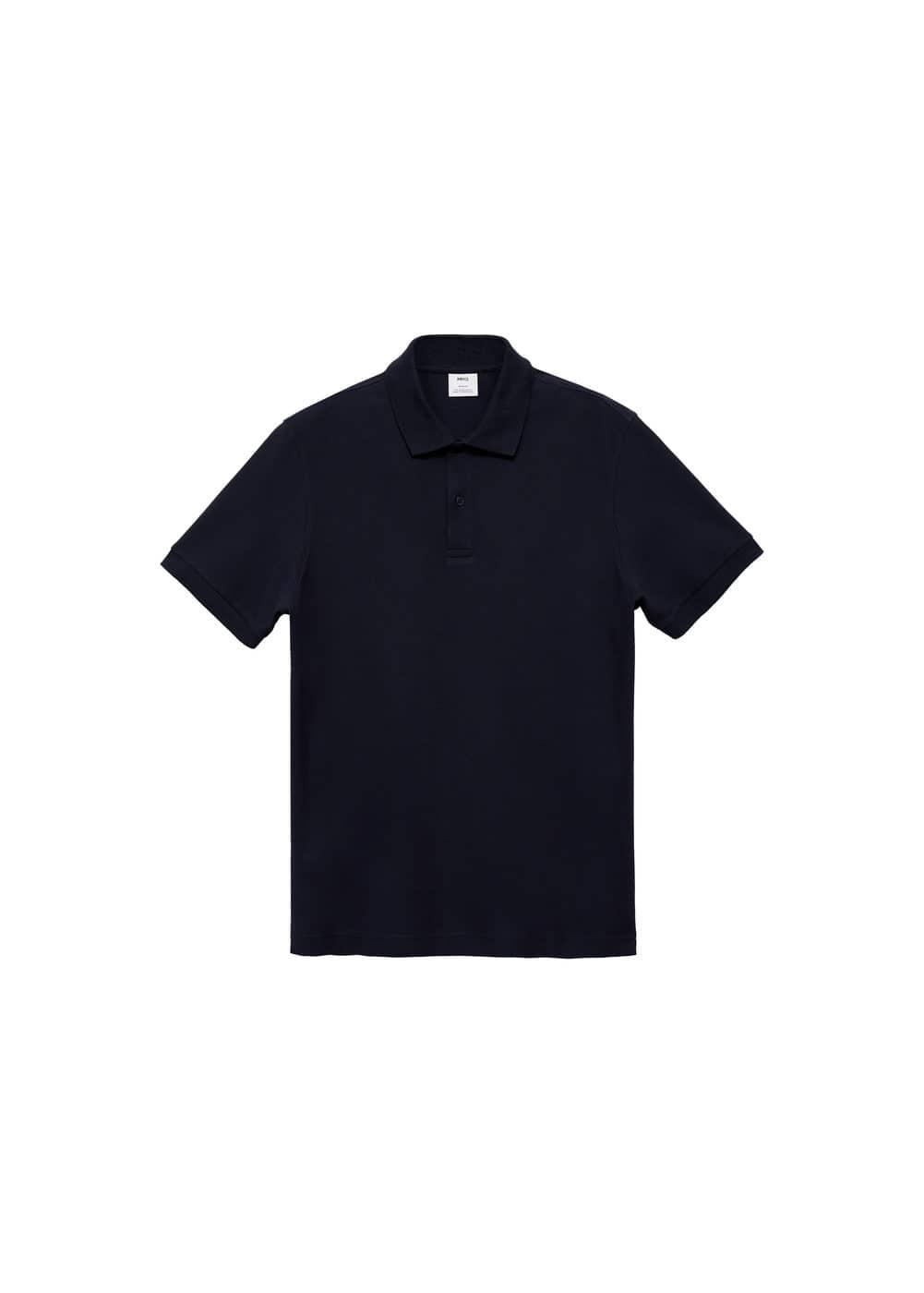 MANGO MAN - 100% cotton pique polo shirt dark navyMen Product Image