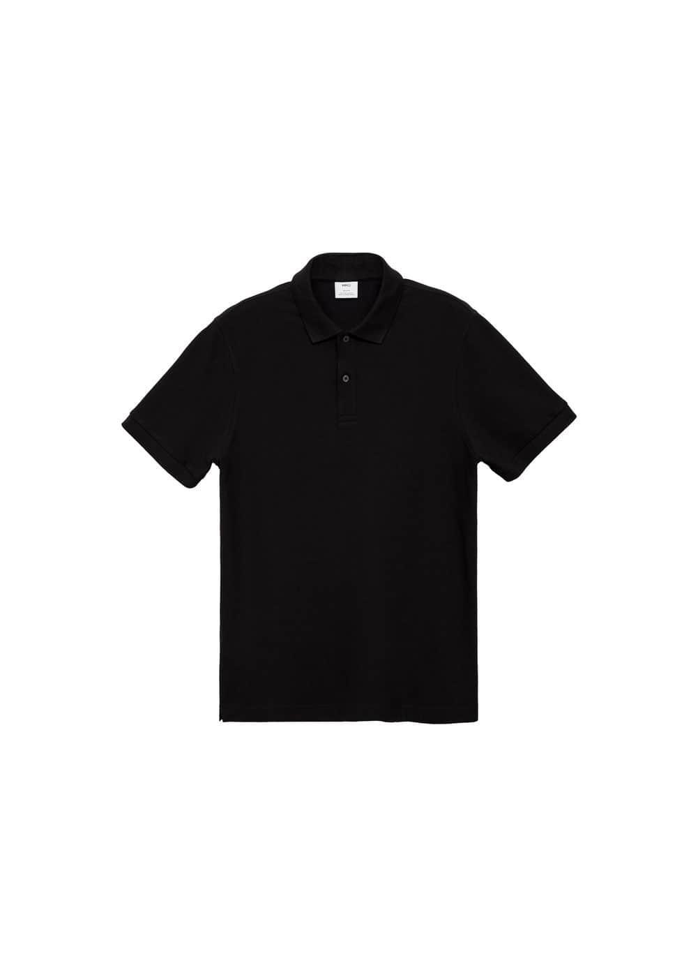 MANGO MAN - 100% cotton pique polo shirt blackMen Product Image