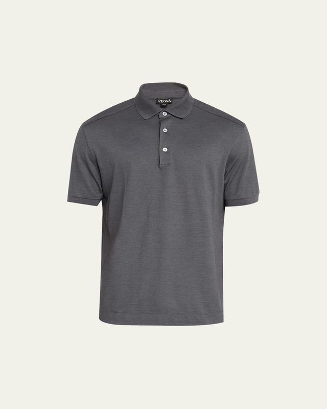 Mens Cotton-Silk Polo Shirt Product Image