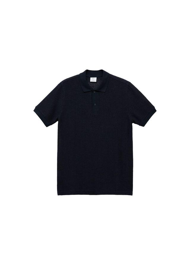 MANGO MAN - Slim fit 100% linen polo shirt dark navyMen Product Image