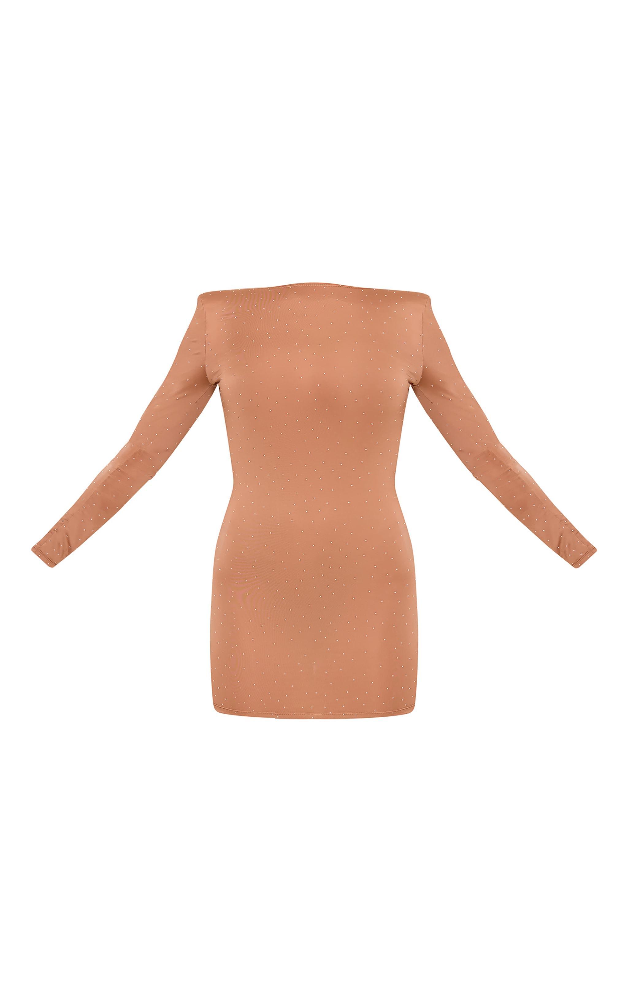 Nude Hot Fix Mini Dress Product Image