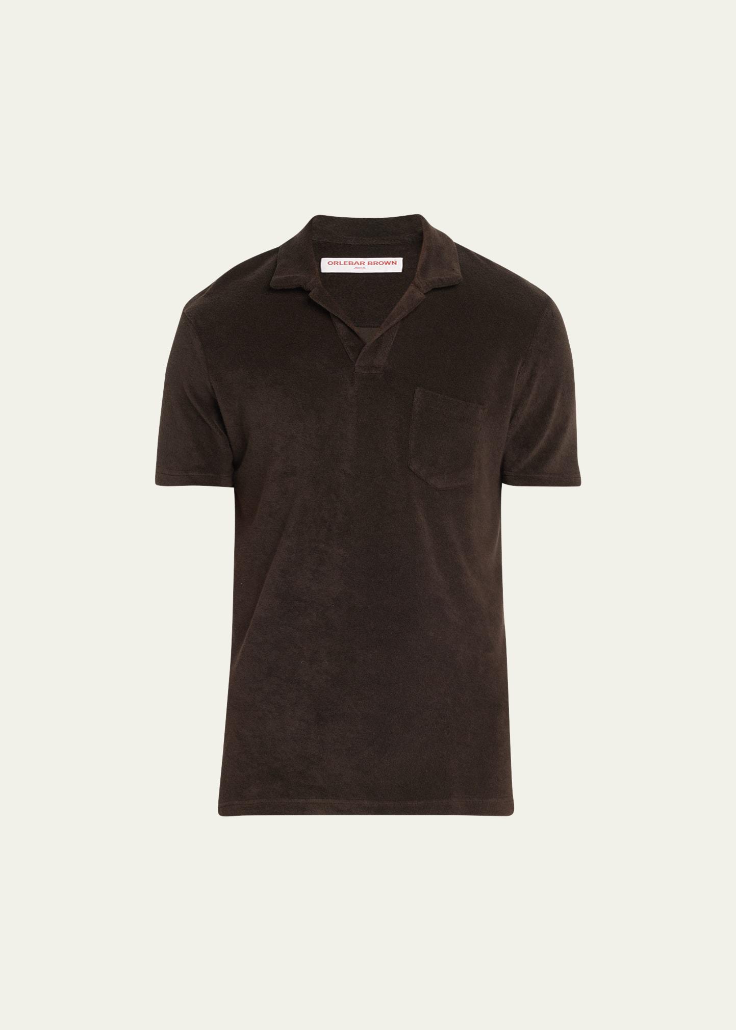 Mens Terry Short-Sleeve Polo Shirt Product Image