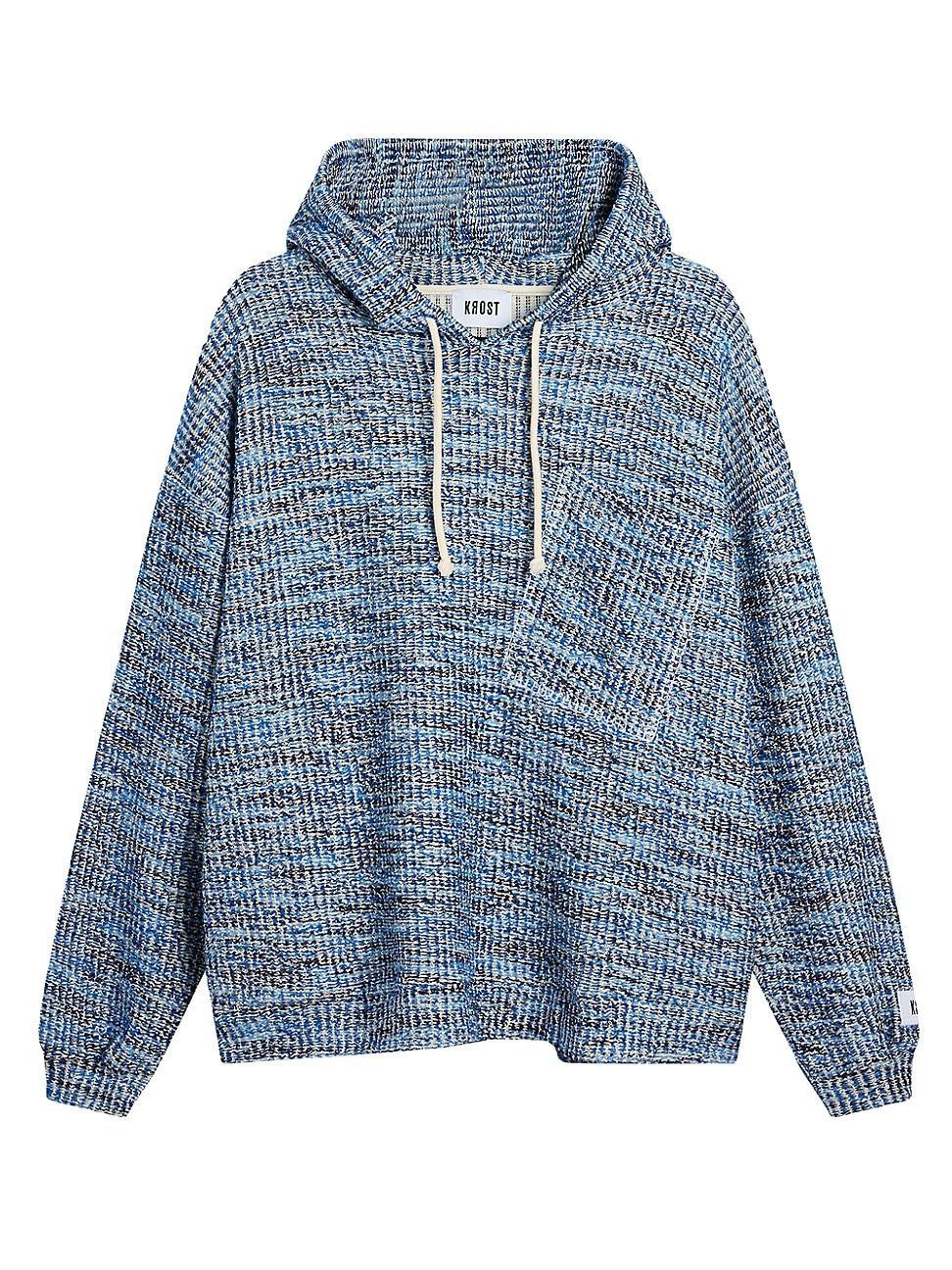 Mens Blue Waves Hoodie Product Image