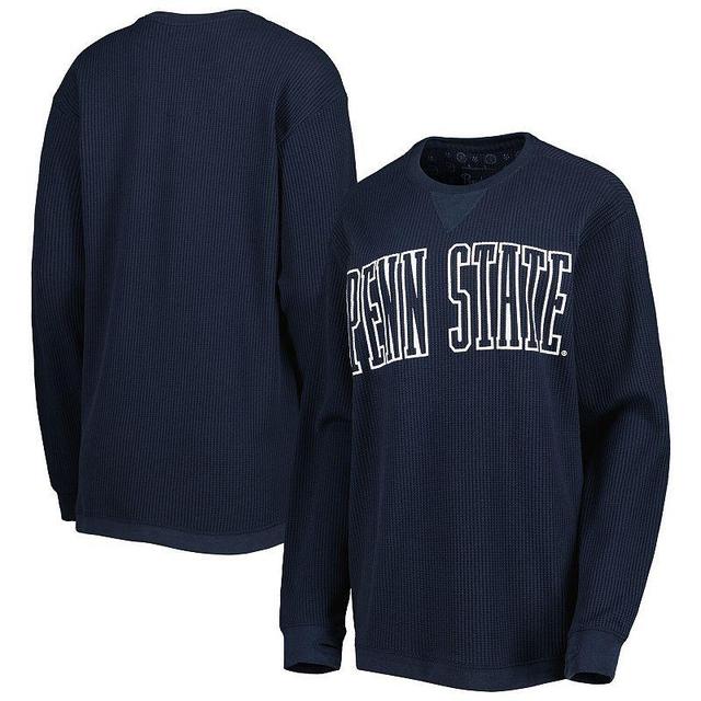 Womens Pressbox Penn State Nittany Lions Surf Plus Size Southlawn Waffle-Knit Thermal Tri-Blend Long Sleeve T-Shirt Blue Product Image