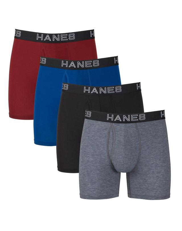 Mens Hanes 4-pack Ultimate Comfort Flex Fit Total Support Pouch Boxer Briefs Product Image