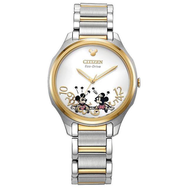 Disneys Mickey Mouse & Minnie Mouse Womens Eco-Drive Two Tone Stainless Steel Watch by Citizen - EM0754-59W Product Image