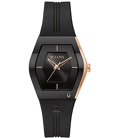 Bulova Womens Latin Grammys Gemini Special Edition Quartz Analog Black Silicone Strap Watch Product Image