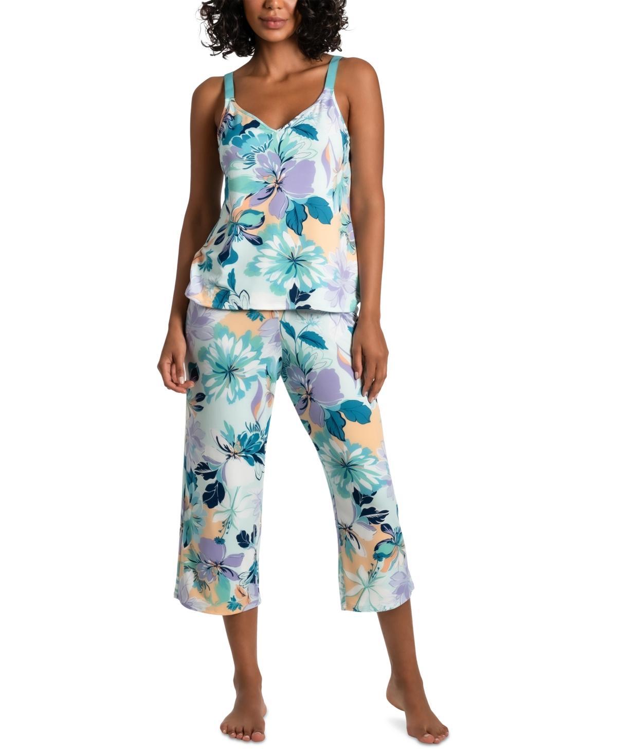 Linea Donatella Womens 2-Pc. Perrine Cropped Pajamas Set Product Image