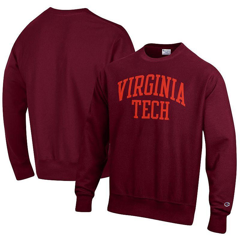 Mens Champion Maroon Virginia Tech Hokies Arch Reverse Weave Pullover Sweatshirt Product Image