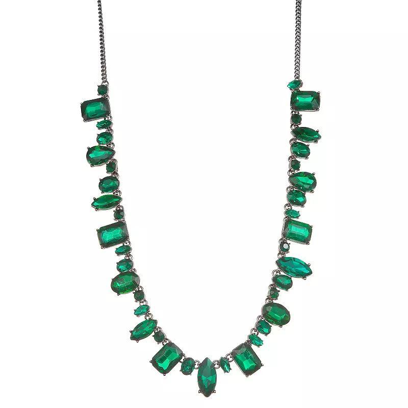 Simply Vera Vera Wang Green Stone Collar Necklace, Womens Product Image