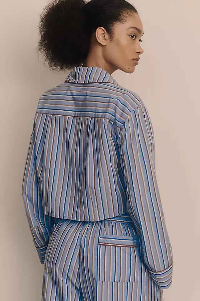 By Anthropologie Cropped Pajama Shirt Product Image