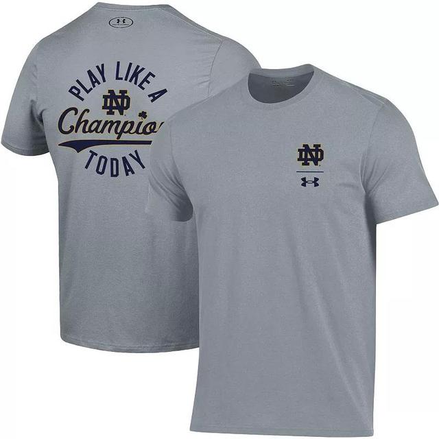 Mens Under Armour Steel Notre Dame Fighting Irish 2-Hit Performance T-Shirt Product Image