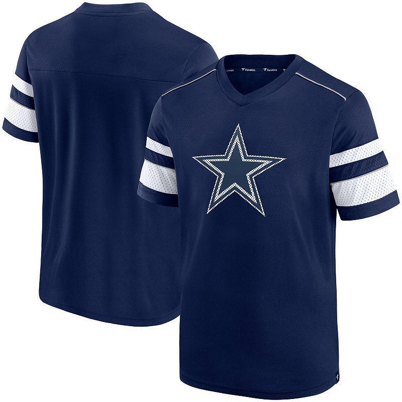 Mens Fanatics Branded Dallas Cowboys Textured Hashmark V-Neck T-Shirt Blue Product Image