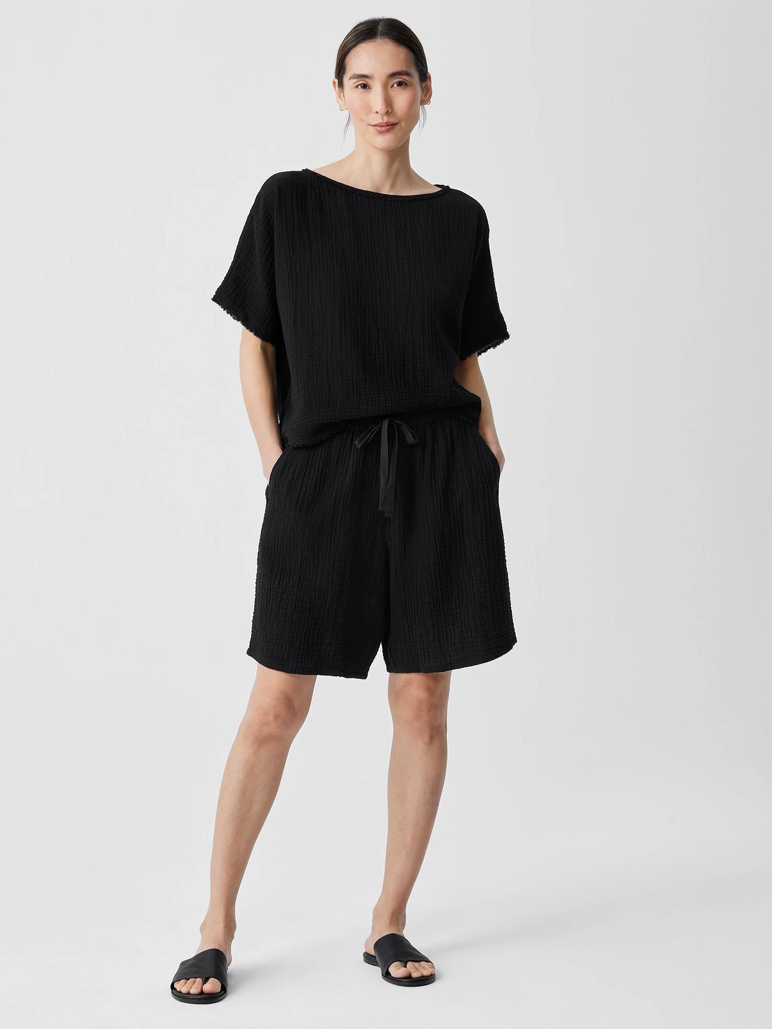 EILEEN FISHER Organic Cotton Lofty Gauze Shortsfemale Product Image