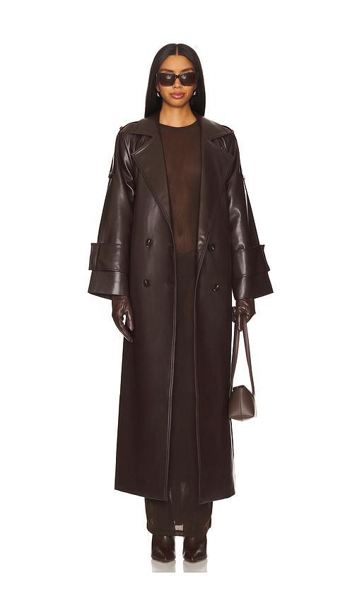 Faux Leather Tie Trenchcoat product image