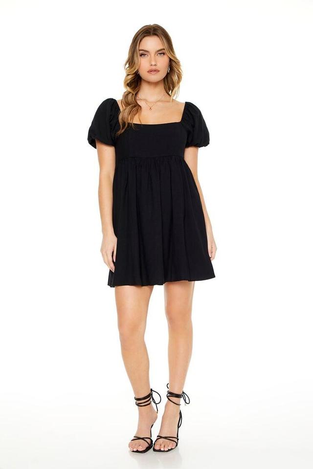 Puff-Sleeve Babydoll Mini Dress | Forever 21 Product Image