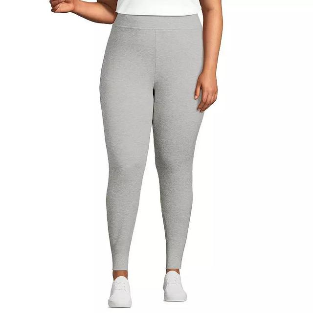 Plus Size Lands End Serious Sweats Fleece Lined High-Waist Leggings, Womens Washed Green Product Image