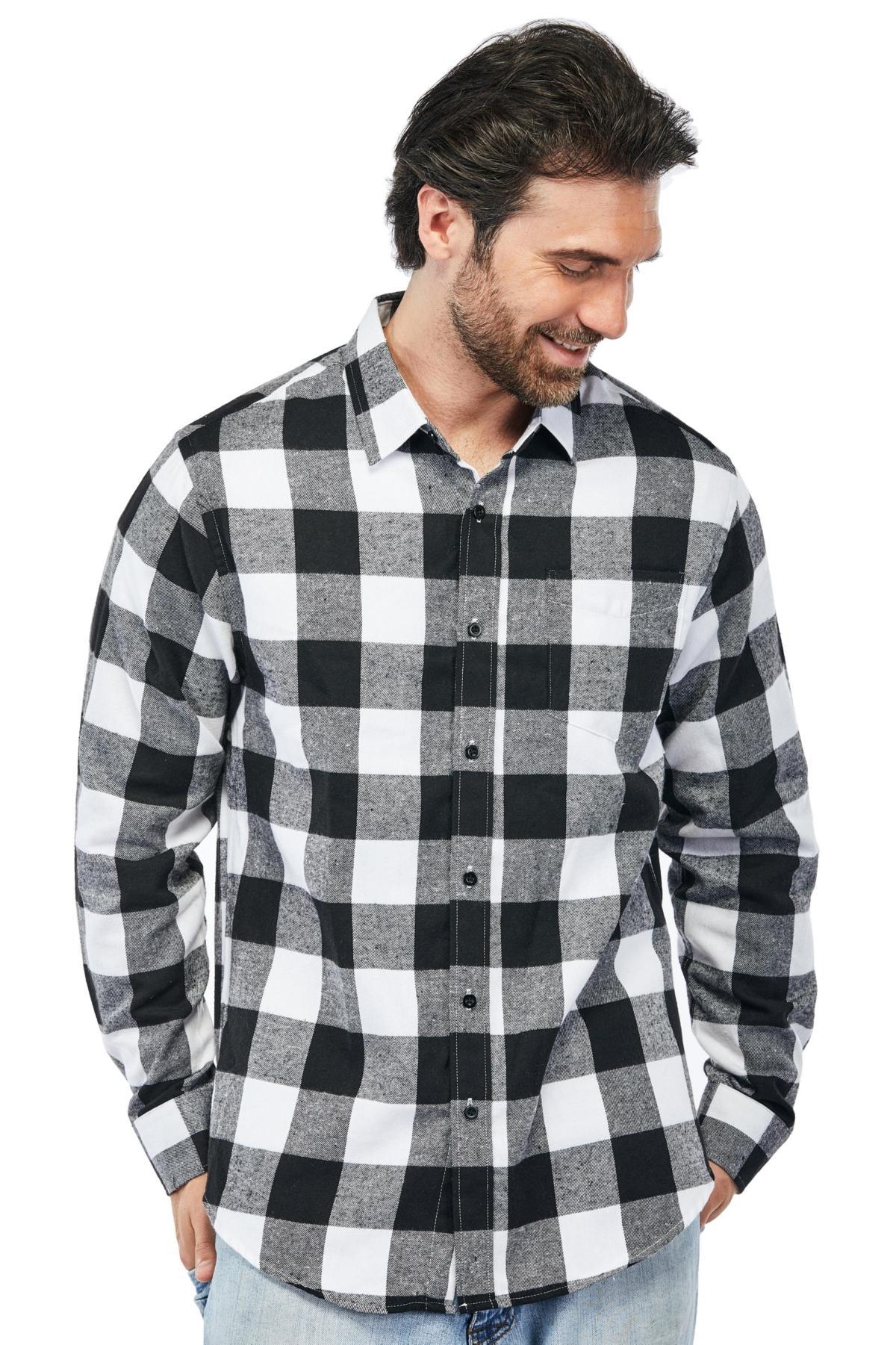 Braveman Mens Button Down Classic Fit Flannel Shirt Product Image