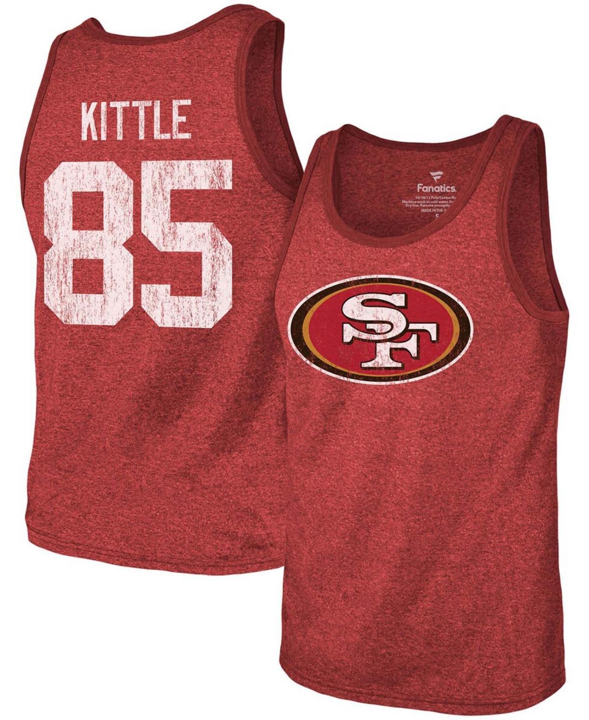 Mens George Kittle Scarlet San Francisco 49Ers Name Number Tri-Blend Tank Top Product Image