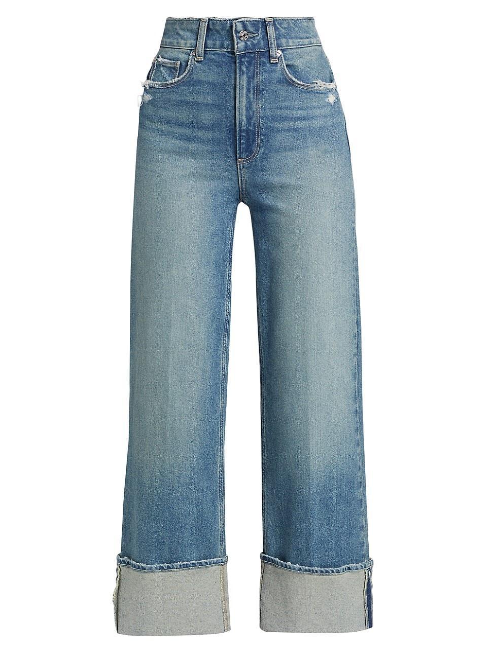 Womens Storybook Distressed Mid-Rise Cuffed Jeans Product Image