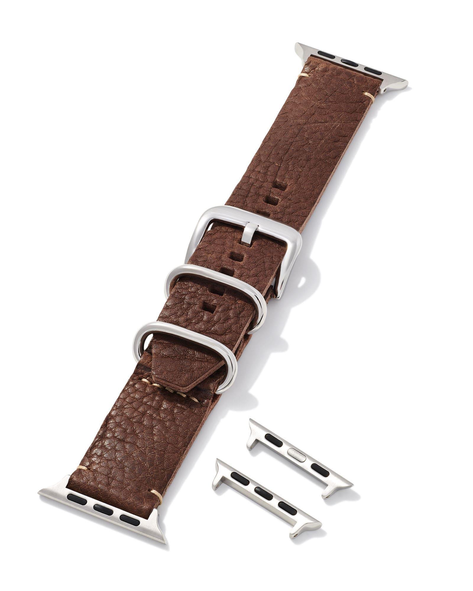 Grey Leather Watch Band in Birch Product Image