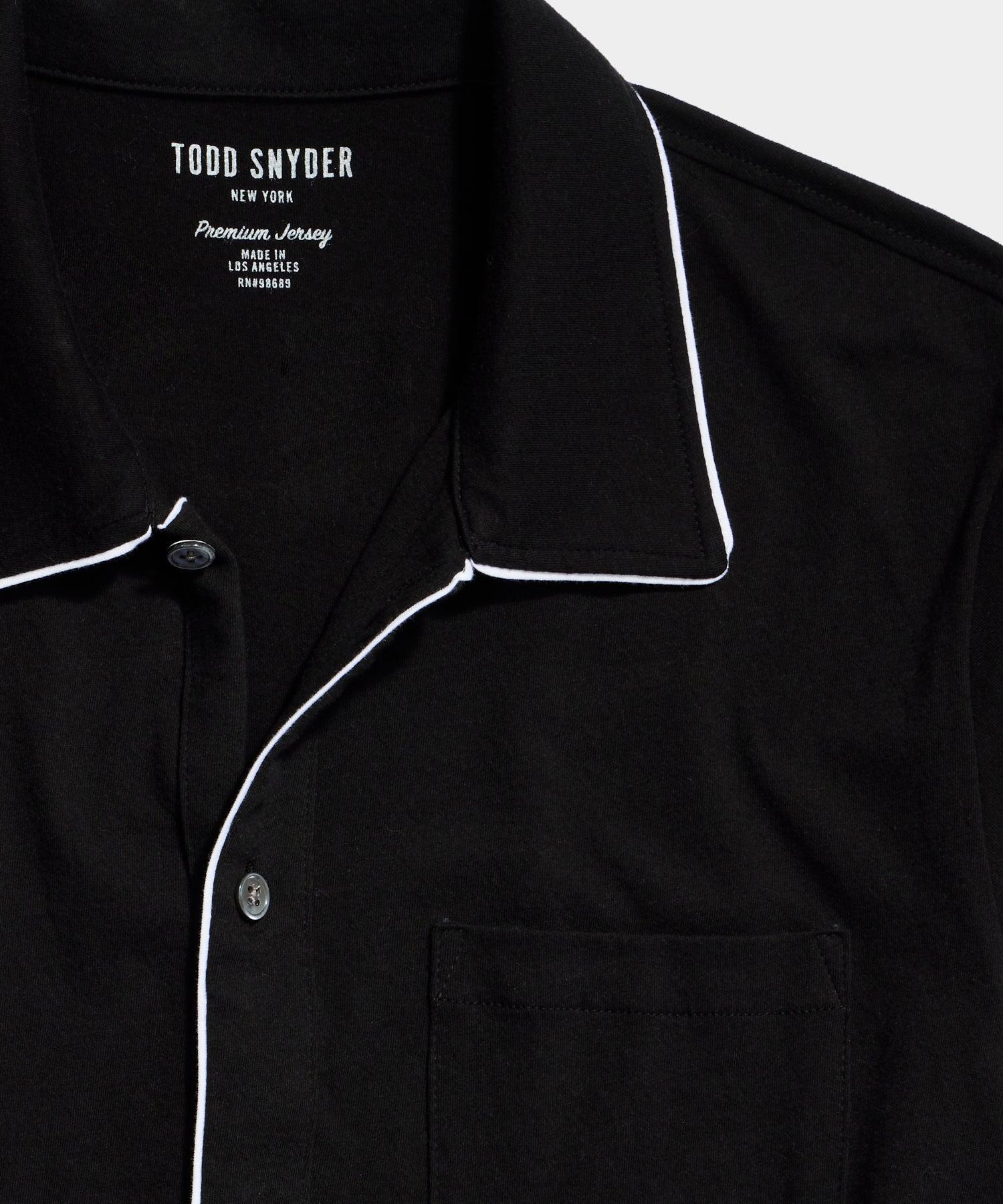 Made in L.A. Montauk Tipped Full Placket Polo in Black Product Image