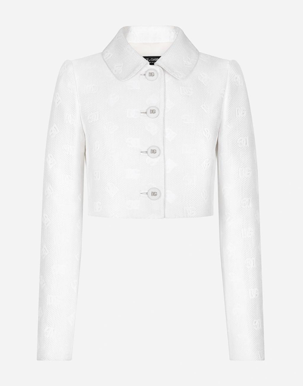 Cropped Dg Logo Jacket In White Product Image